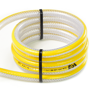 HOSE - V-TUF YELLOW STRIPE CLEAR 1/4" (6mm) Ç? LOW PRESSURE CHEMICAL HOSE (Per metre) - A0.3014-1M