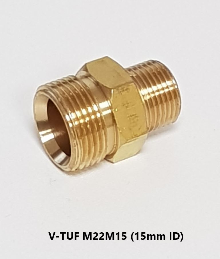 M22M15 3/8"M Screw Coupling 15mm Spigot for V-TUF V3 & V5 (B14.4114)