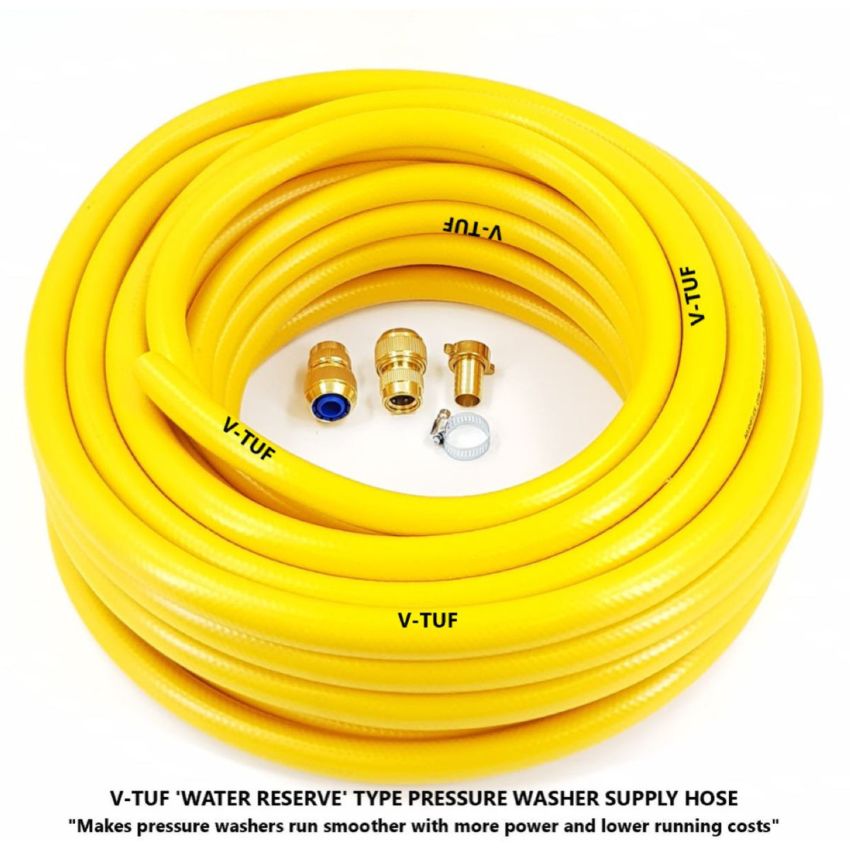 WASHFLEX PRO WATER RESERVE 25m PRESSURE WASHER WATER SUPPLY HOSE KIT c/w KCQ & 3/4 FITTINGS - BF3425-B1234