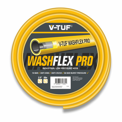 V-TUF 50m 3/4 inch 10 Bar WASHFLEX PRO water supply hose BF3450, full coil view