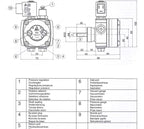 V-TUF D1.031 DEL uni-rotation fuel pump side profile showing pump body and electrical connections