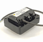 V-TUF D5.041 HT transformer side view showing screw-in HT lead ports and mounting feet