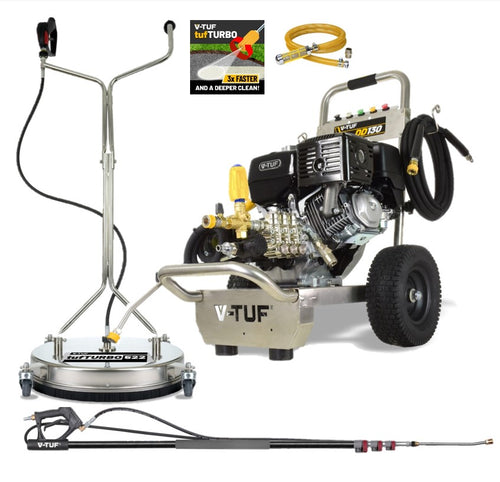 V-TUF DD130 13HP Honda petrol pressure washer DD130-KIT3 with 21 inch tufTURBO and 8m telescopic lance