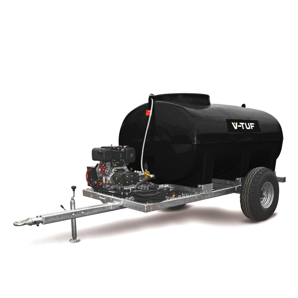 V-TUF DELUGE 2000L 10HP diesel highway trailer bowser with hose reel - V-TUF