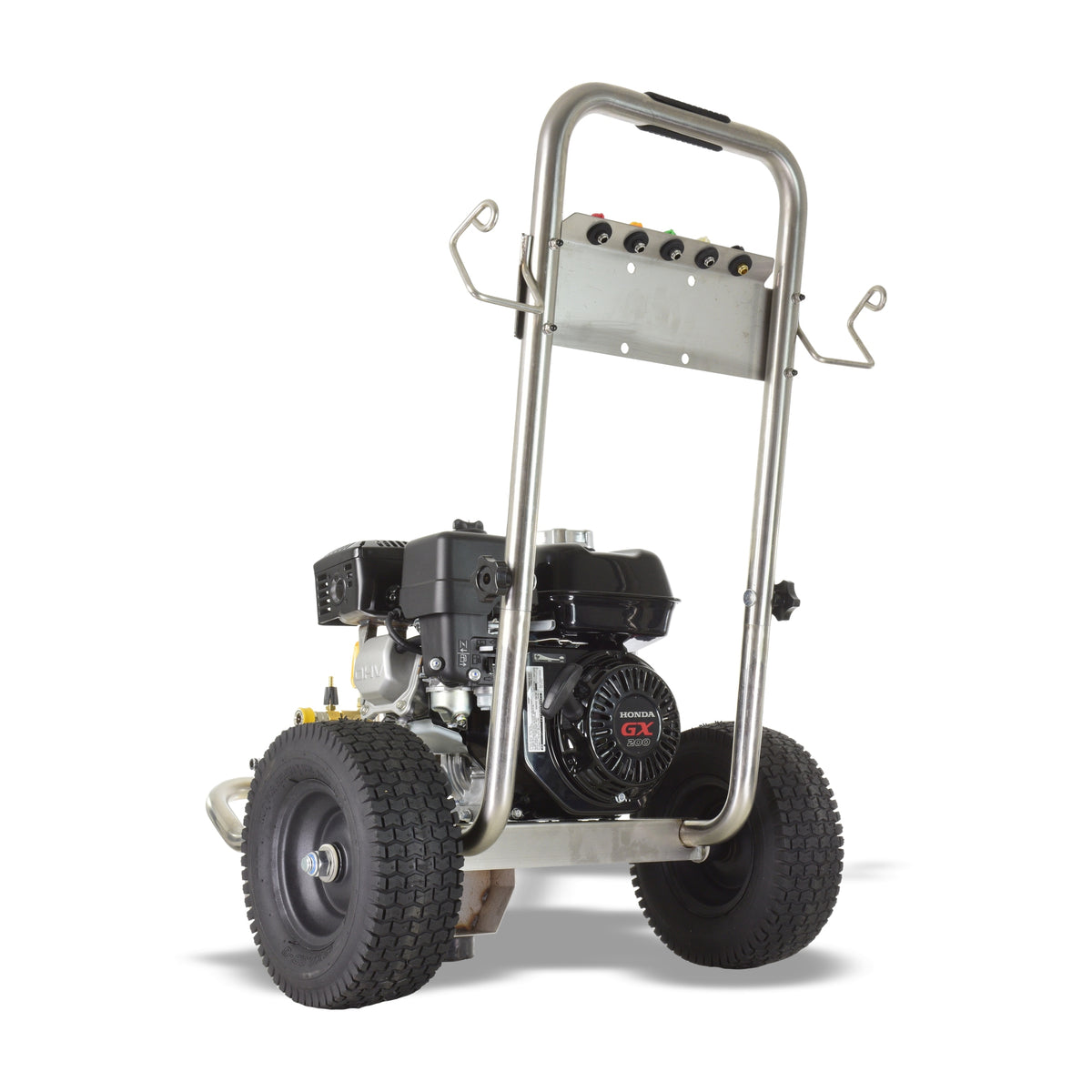 V-TUF GB065 rear view showing water inlet, fuel tank and carry handles