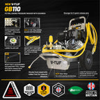 V-TUF GB110 Industrial 13HP Gearbox Driven Honda Petrol Pressure Washer - 3000psi, 200Bar, 21L/min