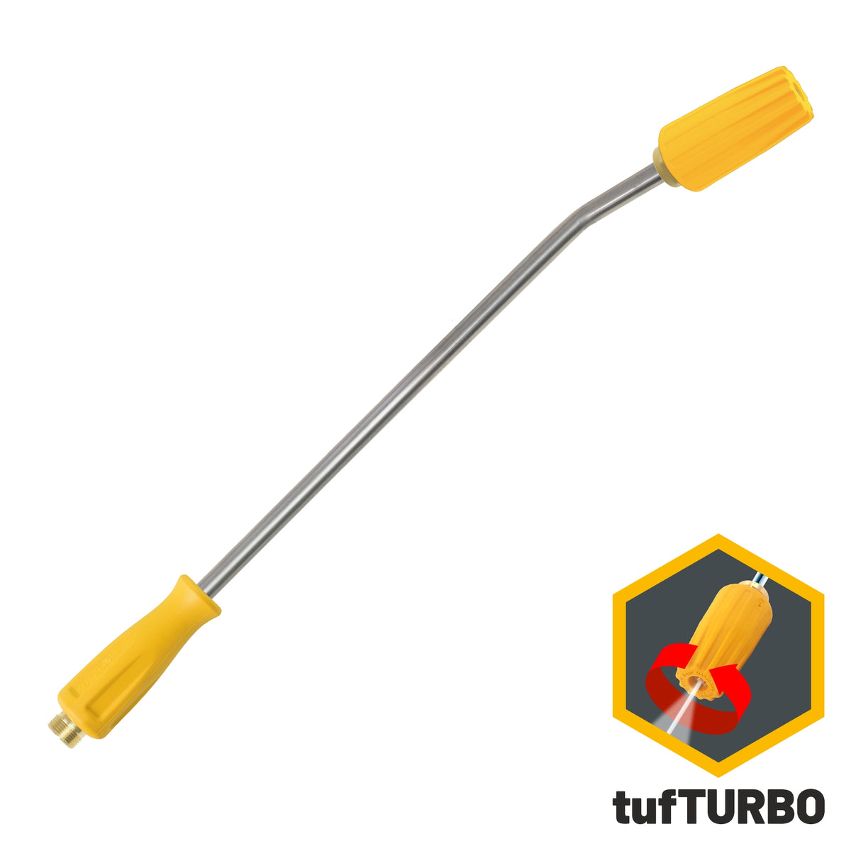 V-TUF tufLANCE H4.008TT(05) 500mm bent stainless lance M22M inlet with 05 tufTURBO nozzle 3700psi