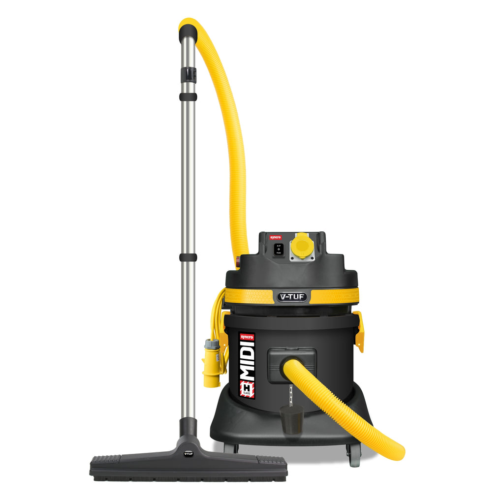 V-TUF MIDI SYNCRO 21L H-Class Dust Extraction Vacuum Cleaner - 1400W with PTO & Auto Filter Shaker - 110V (Transformer Required)