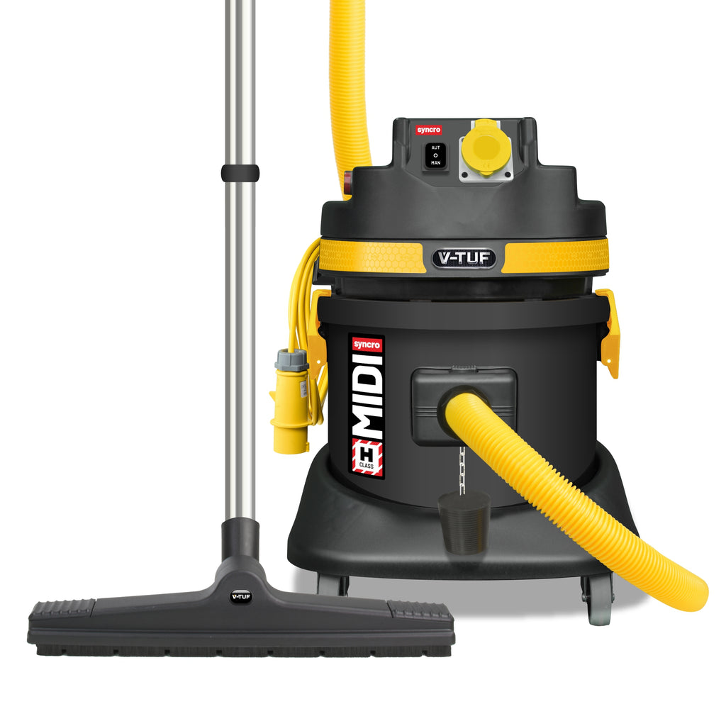 V-TUF MIDI SYNCRO 21L H-Class Dust Extraction Vacuum Cleaner - 1400W with PTO & Auto Filter Shaker - 110V (Transformer Required)