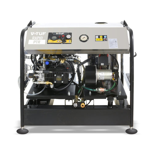 V-TUF RAPID PTR 21200 static hot water pressure washer Honda GX390 petrol electric start, front view
