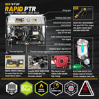 V-TUF RAPID PTR hot water washer rear view showing fuel tank and burner control panel