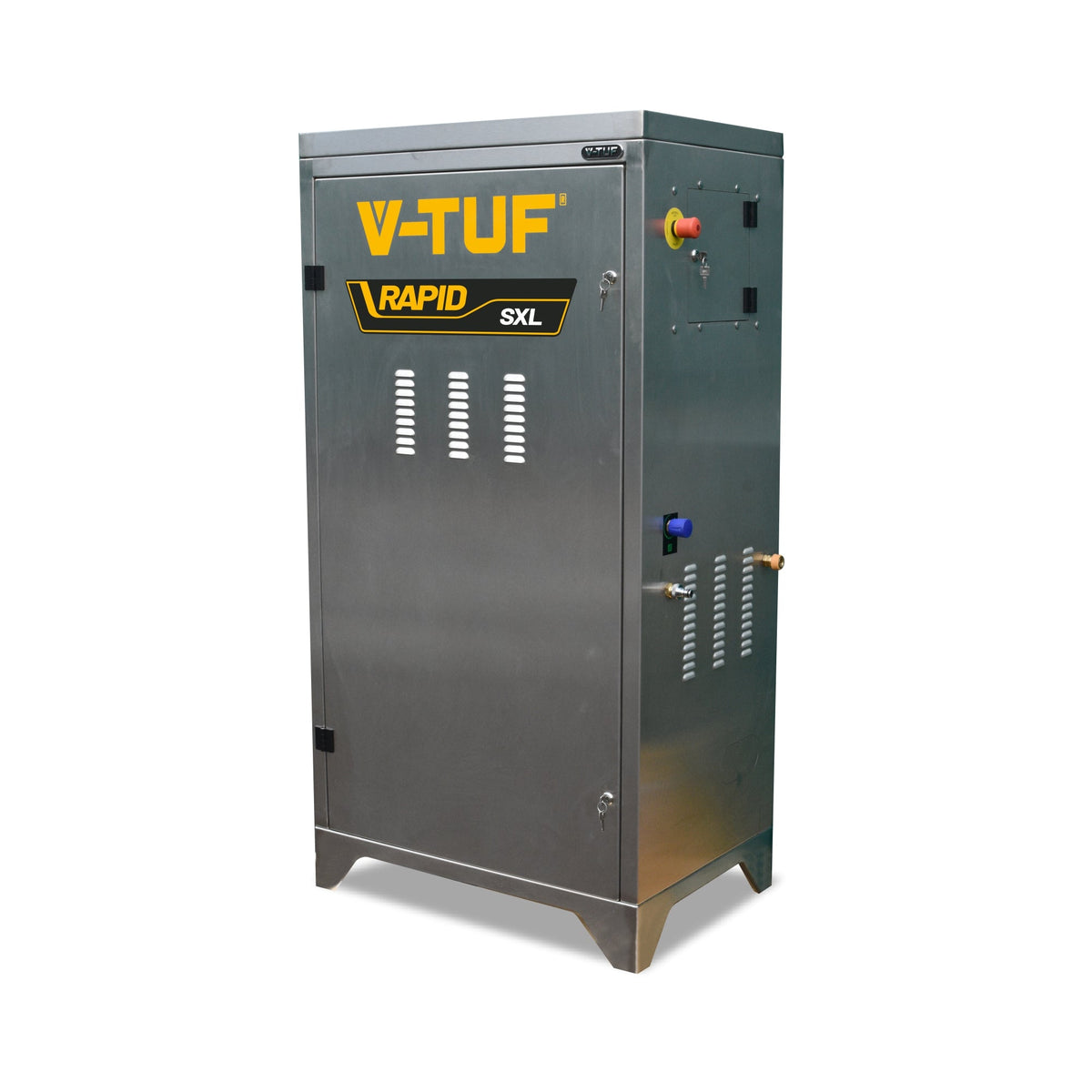 V-TUF RAPID SXL 240V 100 Bar 12L/min static hot pressure washer 304 stainless cabinet, front view