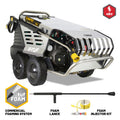 V-TUF RAPID VSC Hot Water Stainless Industrial Mobile Pressure Washer with Commercial Foam System - 2200psi, 150Bar, 15L/min