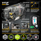 V-TUF RAPIDVSCDEM1520 diesel hot washer side view showing Kohler engine and boiler