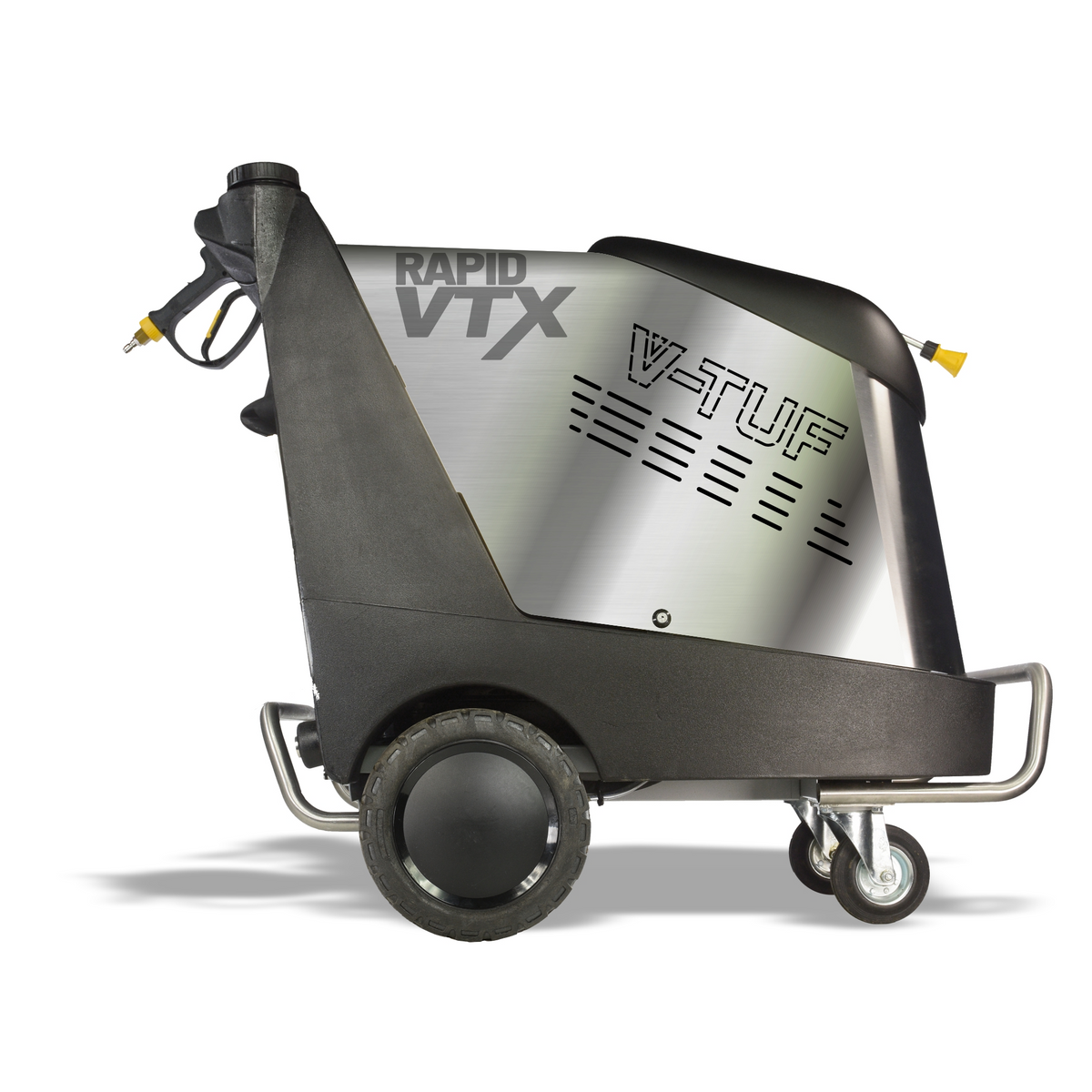 V-TUF RAPID VTX MOBILE HOT PRESSURE WASHER 240V, 100Bar, 12L/Min - Front Castor Wheels