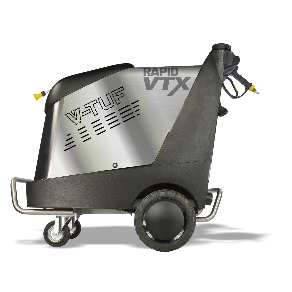 V-TUF RAPID VTX MOBILE HOT PRESSURE WASHER 240V, 100Bar, 12L/Min - Front Castor Wheels