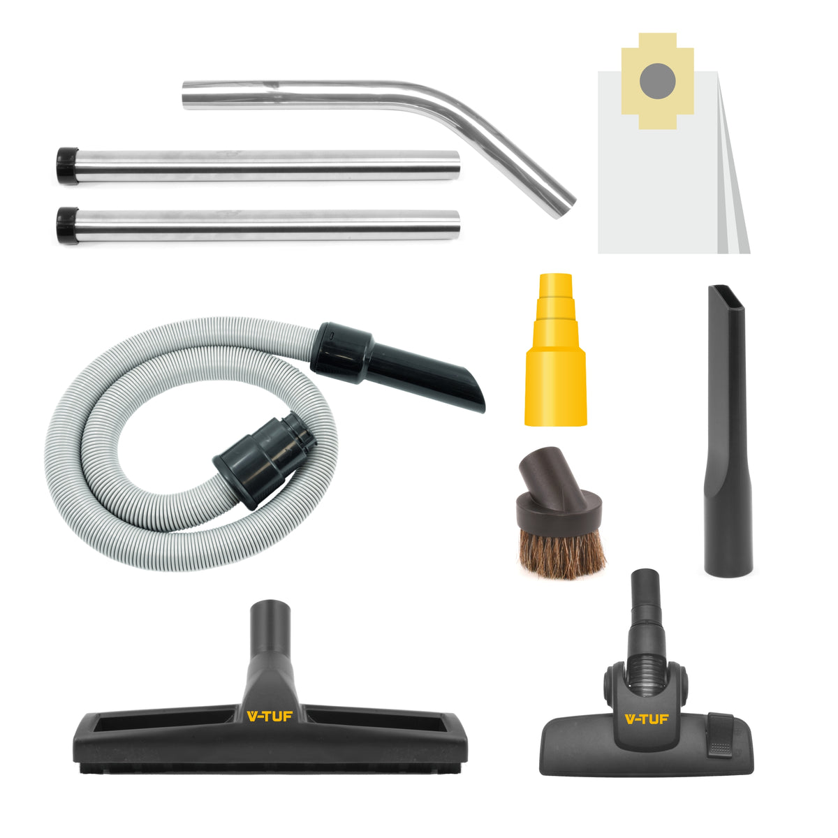V-TUF RUCKVAC-ION-KIT2 kit view showing backpack vacuum and 5m high level cleaning poles