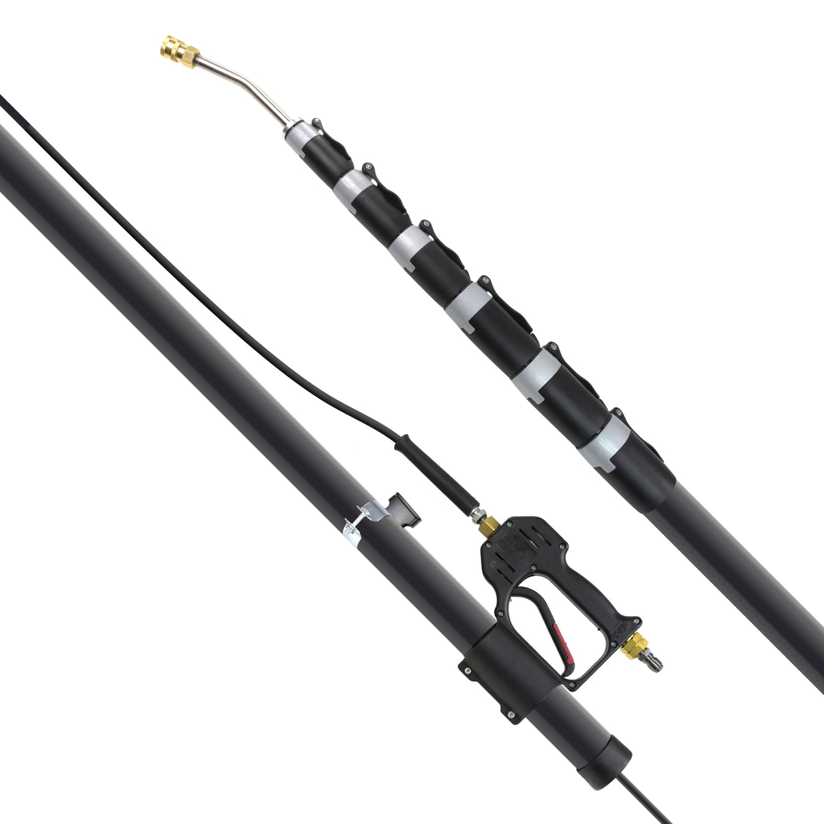V-TUF T2.GCX42CF carbon fibre lance in use showing operator cleaning gutters at height