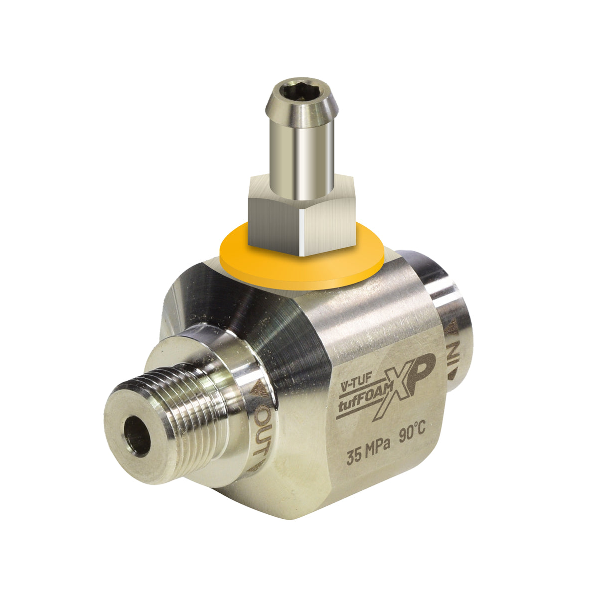 V-TUF tufFOAM XP FIXED INJECTOR G 3/8 M - G 3/8 F WITHOUT NOZZLE - STAINLESS STEEL - TF011XP
