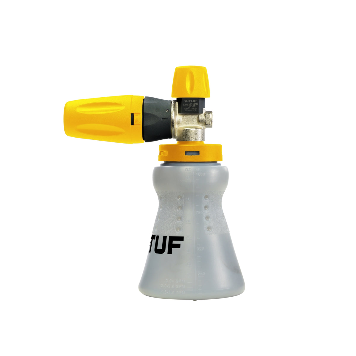 V-TUF tufFOAM XP SNOW FOAM NOZZLE WITH 1LITRE BOTTLE 1/4 F - WIDE BOTTLENECK - TF074XP