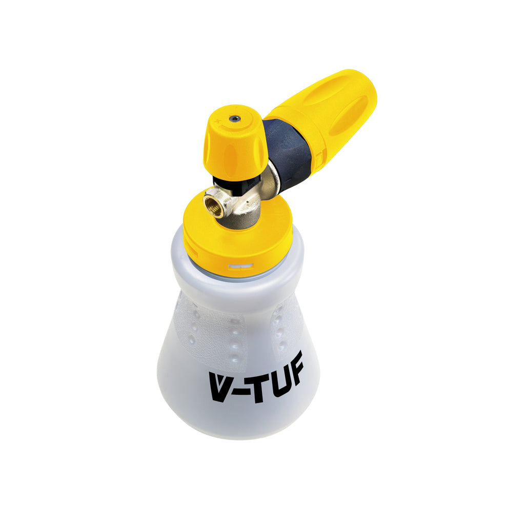 V-TUF tufFOAM XP SNOW FOAM NOZZLE WITH 1LITRE BOTTLE 1/4 F - WIDE BOTTLENECK - TF074XP
