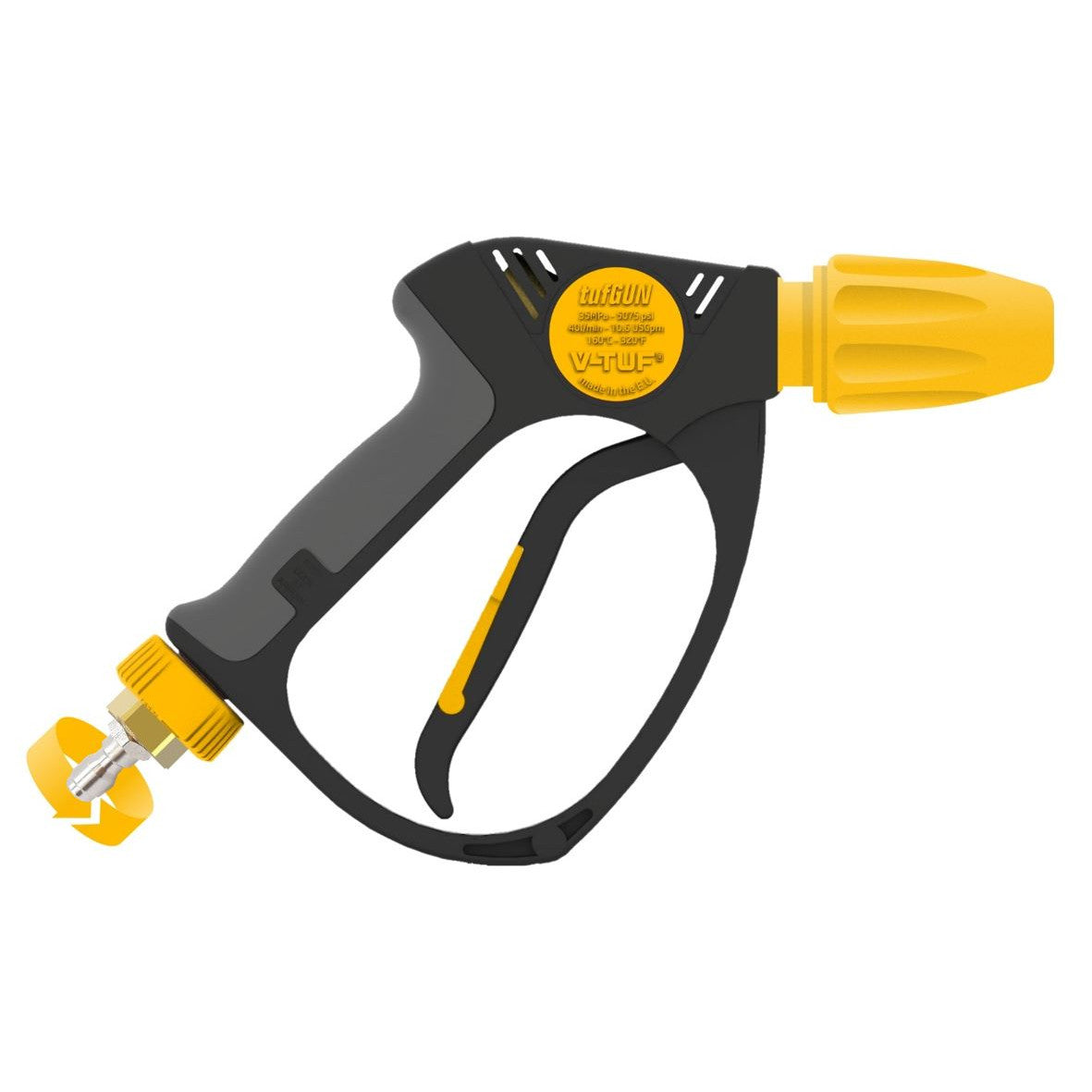 V-TUF tufGUN350S - EXTRA HEAVY DUTY SOFT GRIP TRIGGER SWIVEL 350BAR MSQ MALE INLET KTQ PULL BACK QR OUTLET