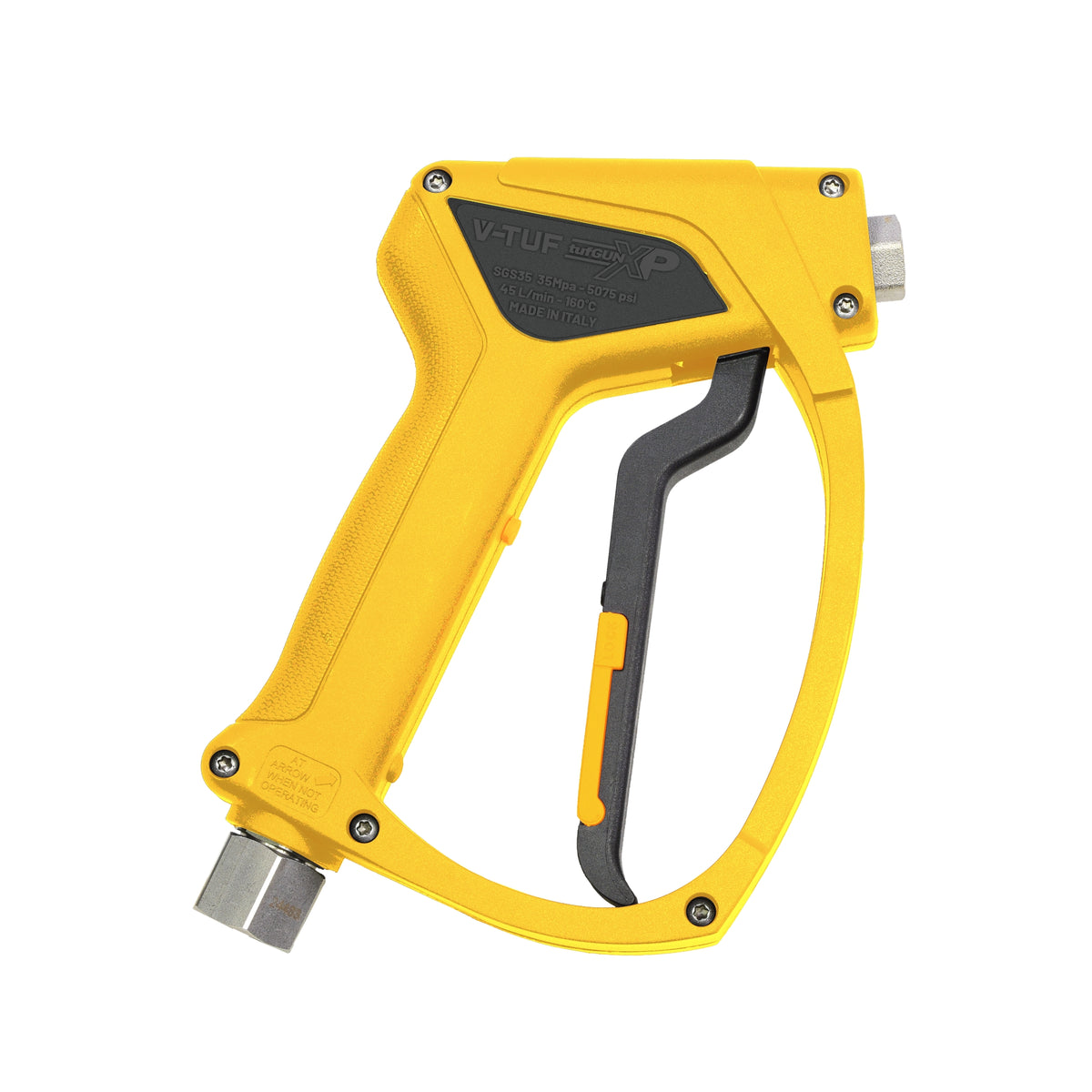 V-TUF tufGUN400 XP 350 BAR YELLOW SWIVEL HIGH PRESSURE TRIGGER GUN - STAINLESS STEEL INTERNALS & CERAMIC BALL - TG400XP