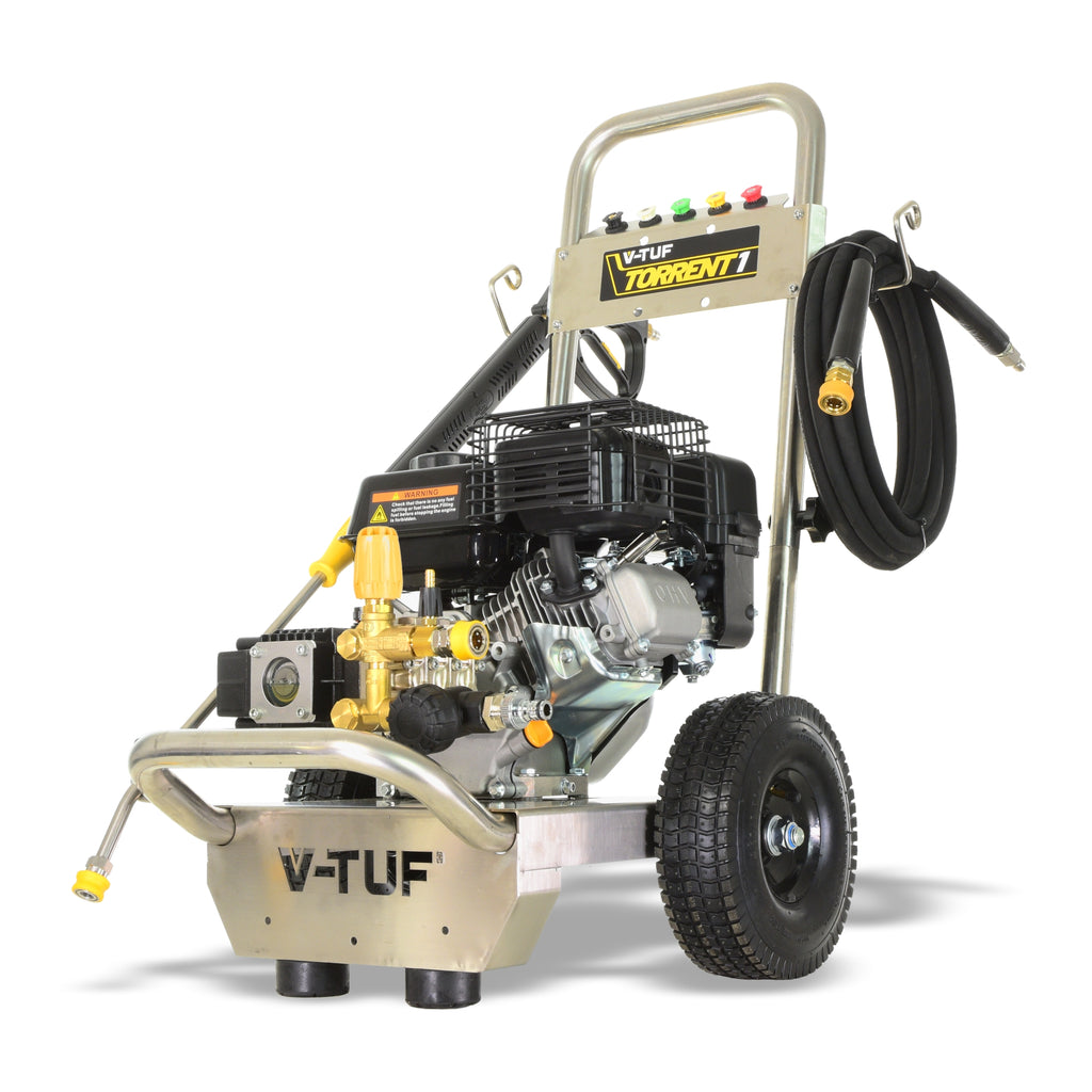V-TUF TORRENT1-KIT2 side view showing 7HP engine, pump and 19 inch surface cleaner