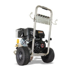 V-TUF TORRENT3 pressure washer showing hose reel and lance holder on stainless frame
