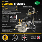 V-TUF TORRENT SP200 Industrial 7HP Petrol Pressure Washer - 2755psi, 190 Bar, 12L/min – view 2