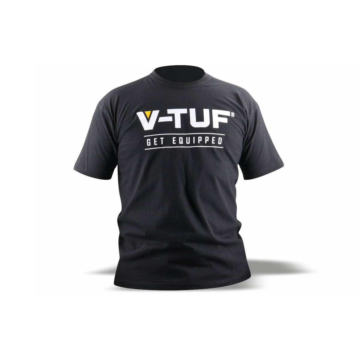 V-TUF branded t-shirt back view showing design and fit