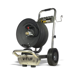 V-TUF trolley manual wind hose reel V5.1453TR-KIT1 with 50m 400 Bar hose and MSQ fittings
