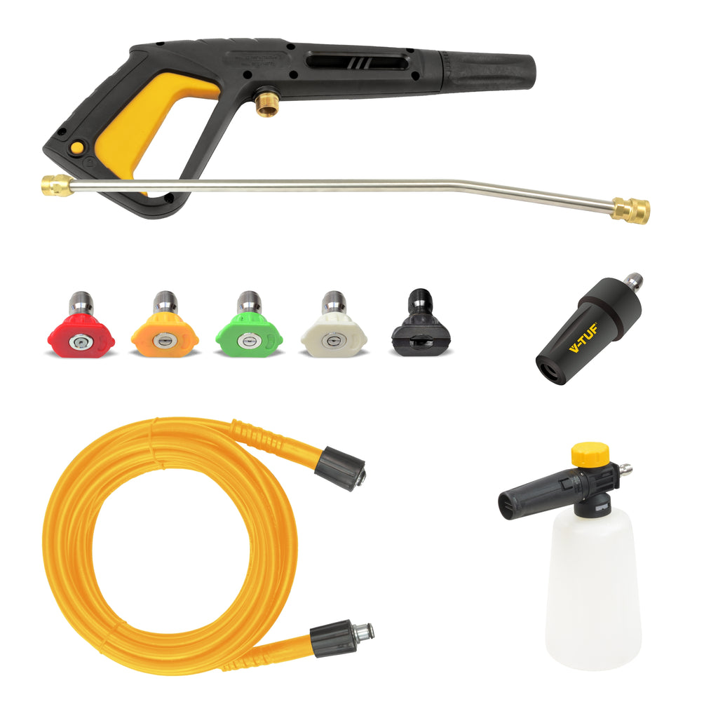 V-TUF V5240X2 pressure washer close-up of control panel and brushless motor housing