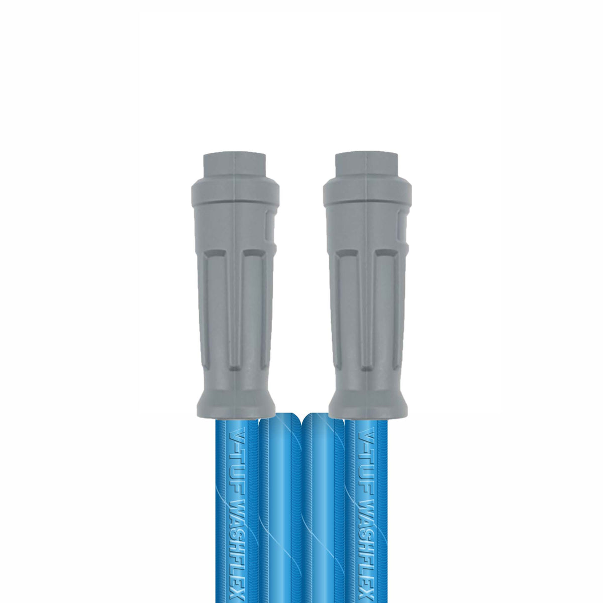 V-TUF blue 2-wire 5/16 jetwash hose with KLF EasyLock fittings showing coupling detail