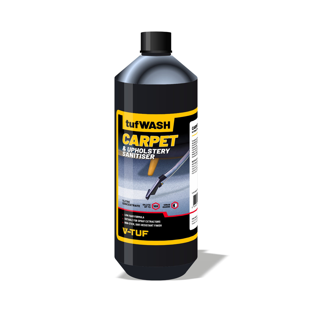 V-TUF 1L tufWASH CARPET & UPHOLSTRY CLEANER WITH ANTIVIRAL & ANTIBAC SANITISER - 10x CONCENTRATED