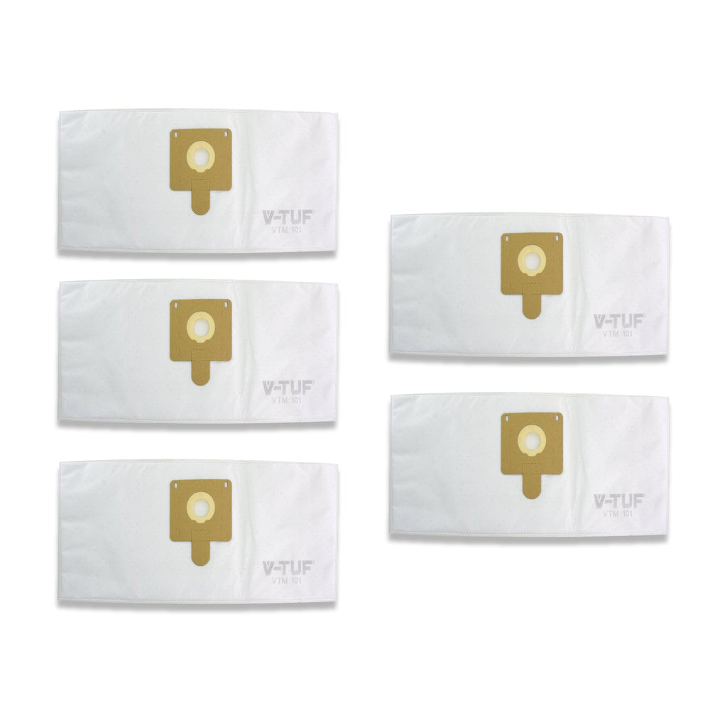 V-TUF VTM101 MINI vacuum dust bag single bag close-up showing open collar and paper body