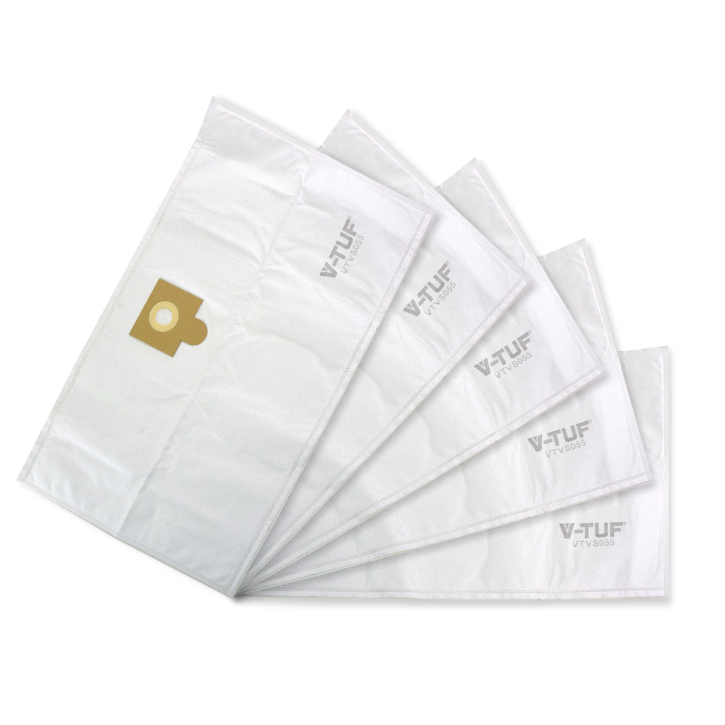 Set of white V-TUF filters on a white background