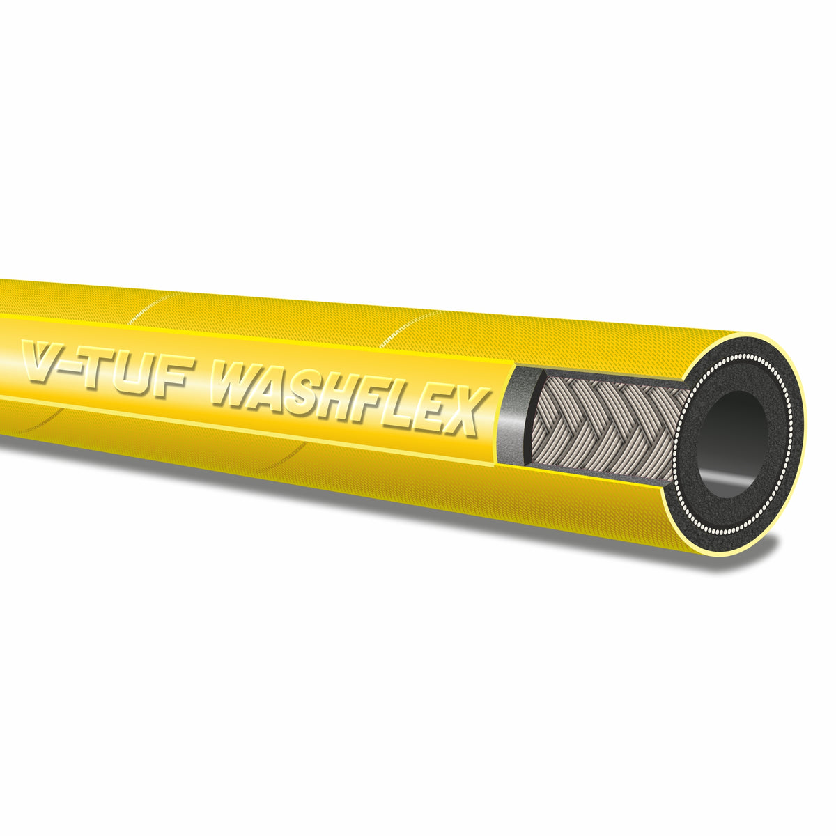 V-TUF 1-wire yellow jetwash hose sold per metre for pressure washer applications