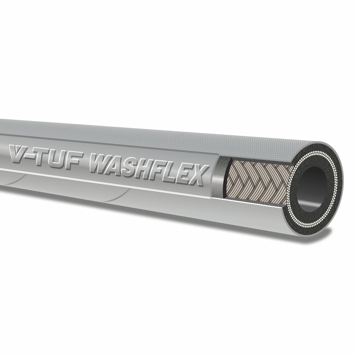 V-TUF grey 2-wire 5/16 inch jetwash hose sold per metre, grey outer jacket
