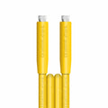 V-TUF yellow jetwash hose with cuffs showing end fitting detail and yellow cuff sleeve