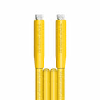 V-TUF yellow jetwash hose with cuffs showing end fitting detail and yellow cuff sleeve
