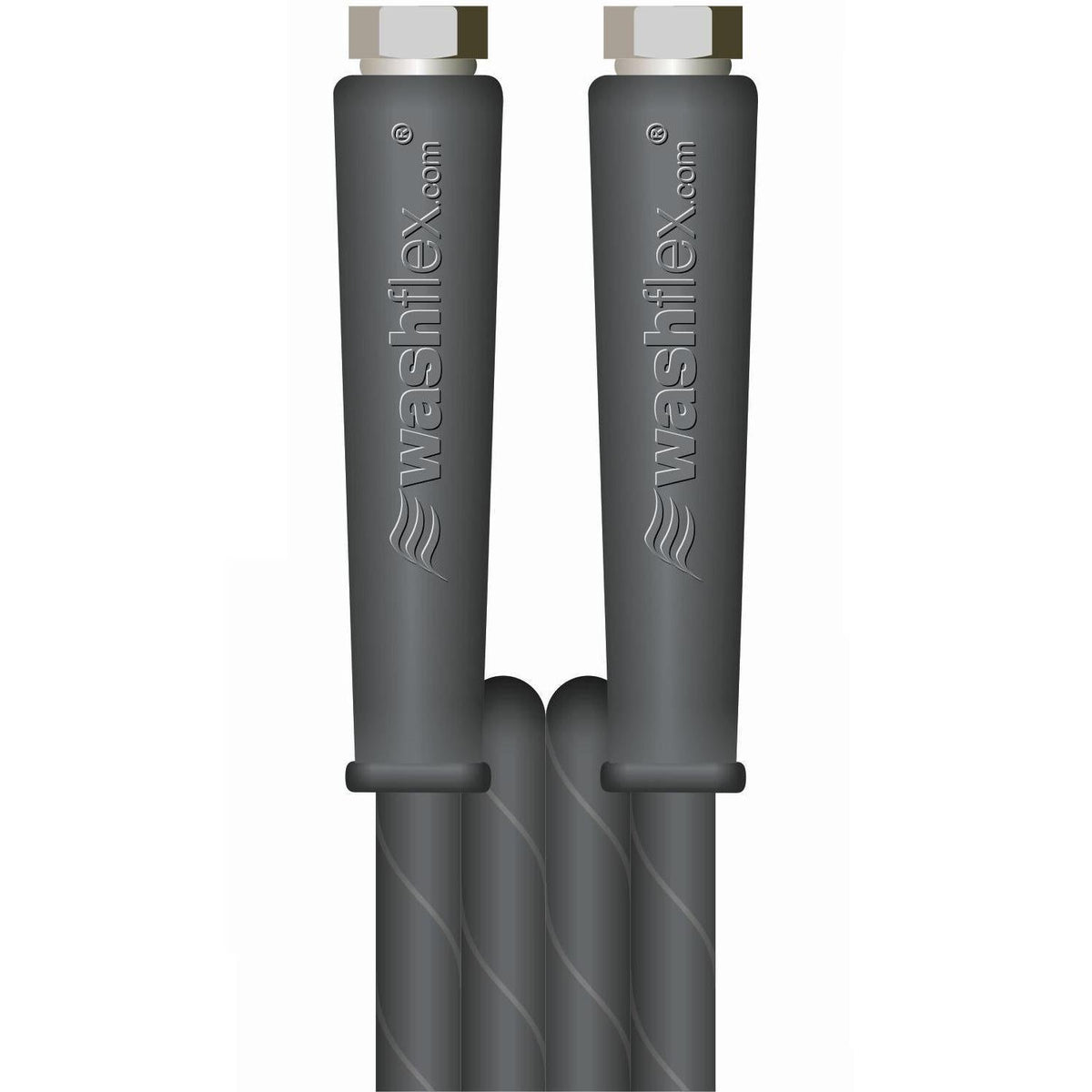 V-TUF VTK238100FFYK hose close-up showing wire braid reinforcement and outer rubber jacket