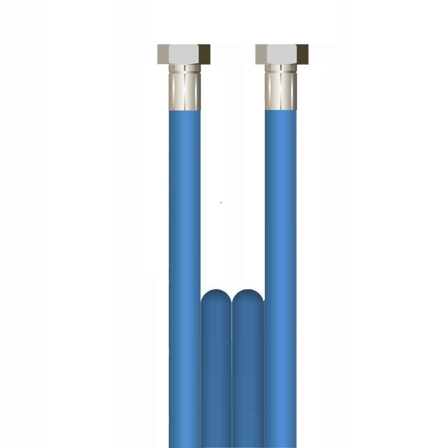 V-TUF 2m blue smooth 2-wire 3/8 inch hose VTSB23802FFSN stainless ends no cuffs