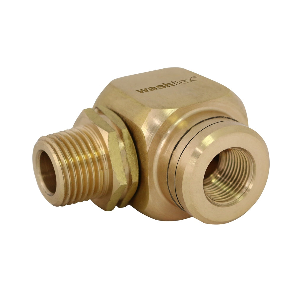 V-TUF WFHRS brass 90 degree swivel side view showing rotating joint and outlet angle