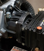 V-TUF XHDG500SS gearbox close-up of oil fill and drain plugs