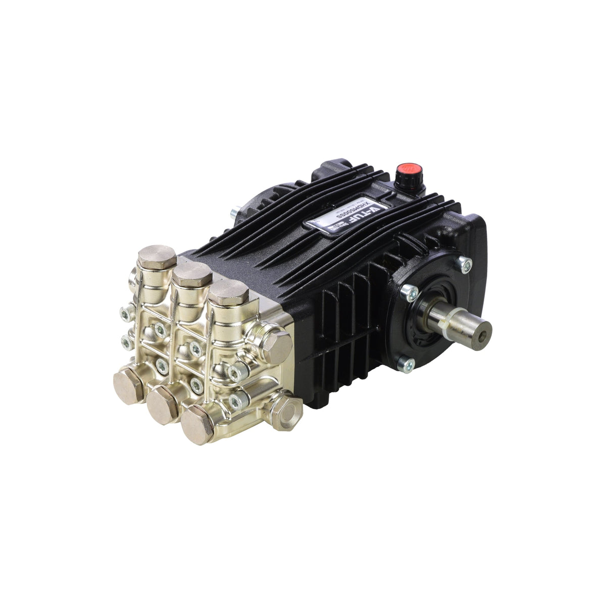 V-TUF Super Series pump XHDM500SS, 300 Bar 15 L/min, front view showing ceramic plungers