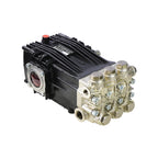 V-TUF XHDM600SS pump side view showing male shaft, stainless manifold and 30L/min body