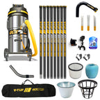 V-TUF 3.5KW 100L XTRA LARGE & RUGGED Industrial Powerful Vacuum Cleaner + 40FT GCX PRO CARBON FIBRE  GUTTER KIT, CAMERA & BAG