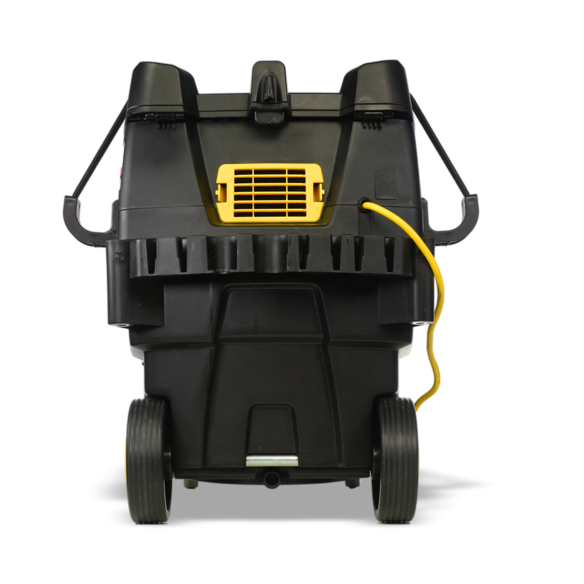 V-TUF tufVAC H-Class extractor rear view showing PTO port and filter cleaning system