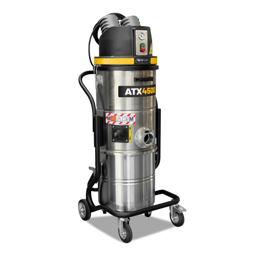 V-TUF ATX4500 45L Stainless M-Class 110v 1100w Industrial Dust Extraction Vacuum Cleaner with Detachable Bin & Filter Cleaning - ATEX Rating Z22